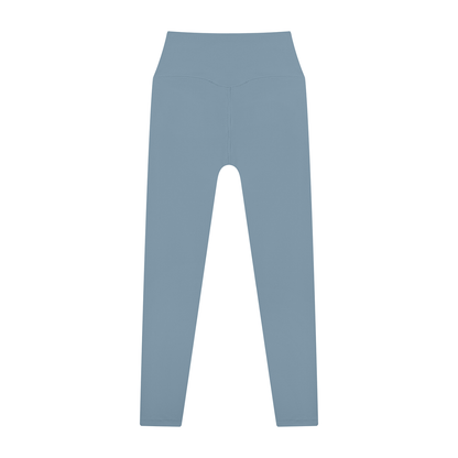 High Waisted Leggings in Haze Blue, back