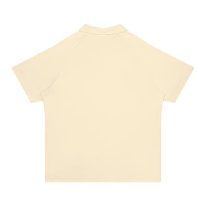 Stretch Raglan Polo in Apricot, back
