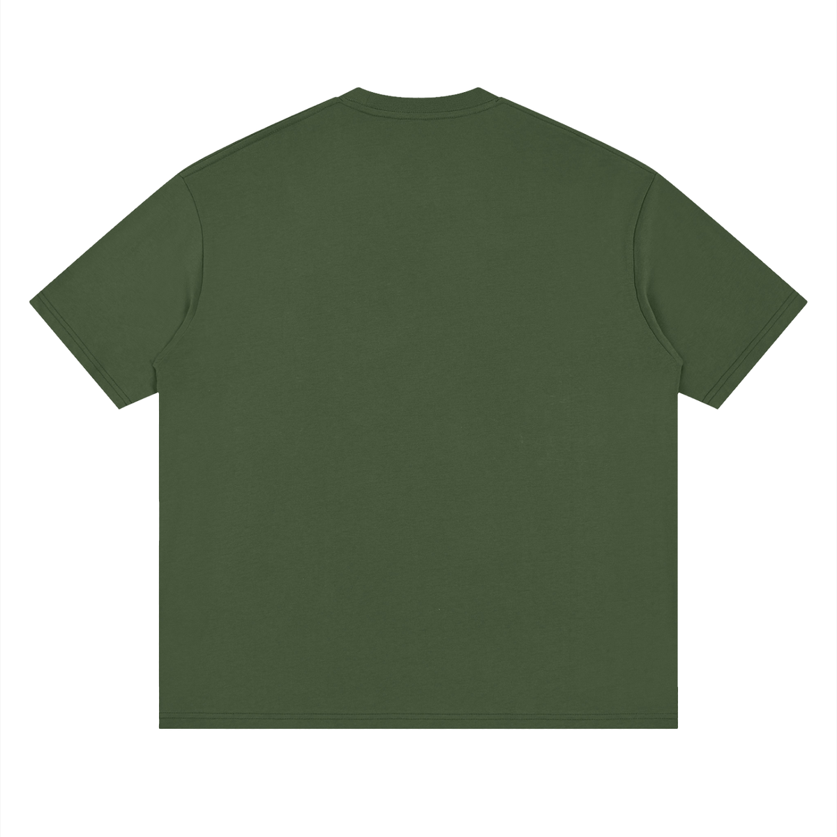 Oversized Drop Shoulder Tee in Army Green, back