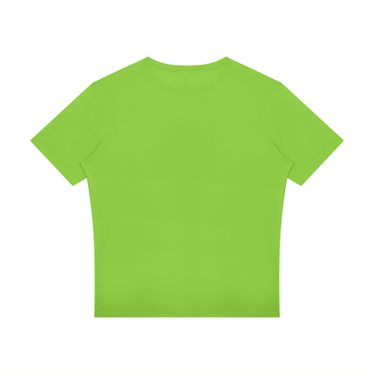 Reflective Raglan Running Tee in Lemon Green, back