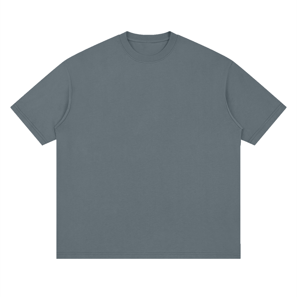 Oversized Drop Shoulder Tee in Grey Blue, front
