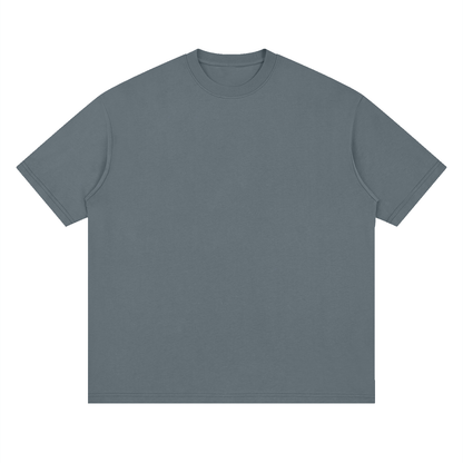 Oversized Drop Shoulder Tee in Grey Blue, front