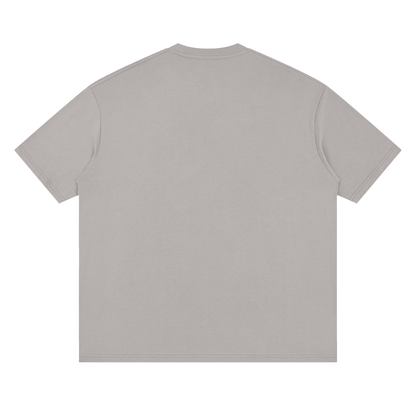 Oversized Drop Shoulder Tee in Light Grey, back