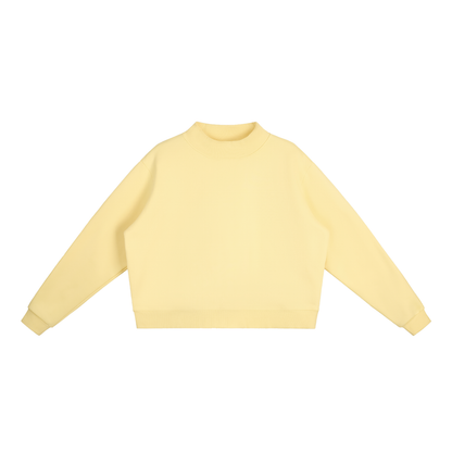 Women's Mock Neck Sweatshirt in Yellow, front