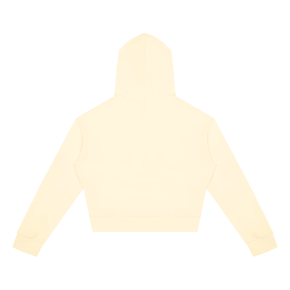 Women's Cropped Zip Hoodie in Apricot, back
