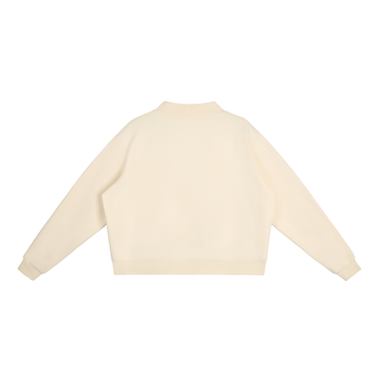 Women's Mock Neck Sweatshirt in Cream Apricot, back