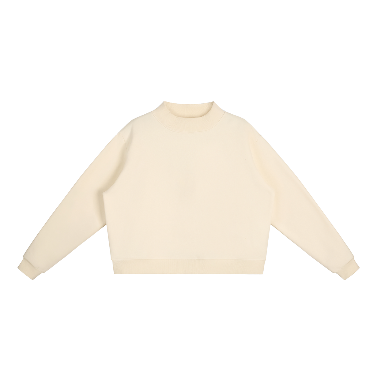 Women's Mock Neck Sweatshirt in Cream Apricot, front