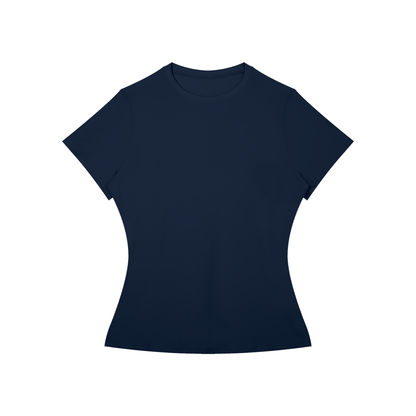 Women's Fitted Training Tee in Navy, front
