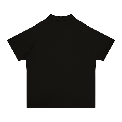 Stretch Raglan Polo in Black, back
