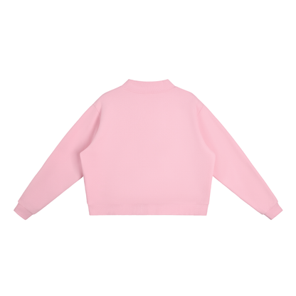 Women's Mock Neck Sweatshirt in Pink, back