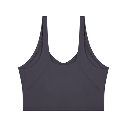 Cropped Yoga Tank in Misty Purple, back