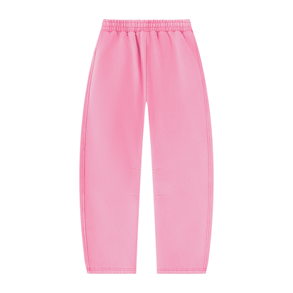 Vintage Wash Barrel Leg Sweatpants in Pink, back