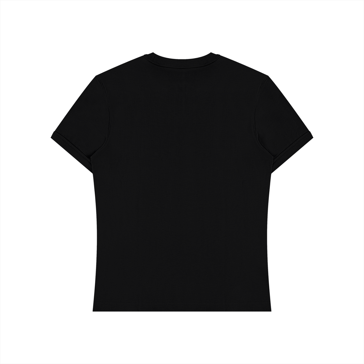 Slim Fit Stretch Tee in Black, back