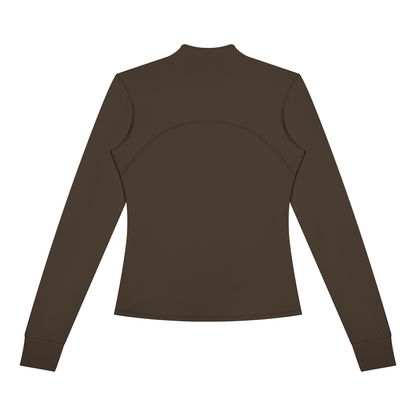 Women's Fitted Training Jacket in Coffee, back