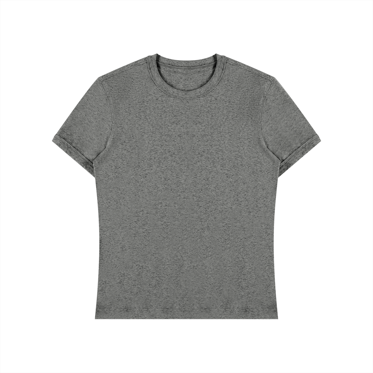Slim Fit Stretch Tee in Marl Grey, front