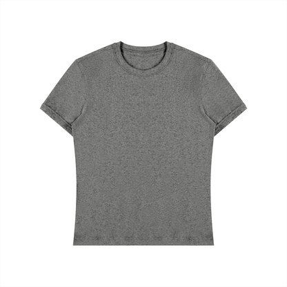 Slim Fit Stretch Tee in Marl Grey, front