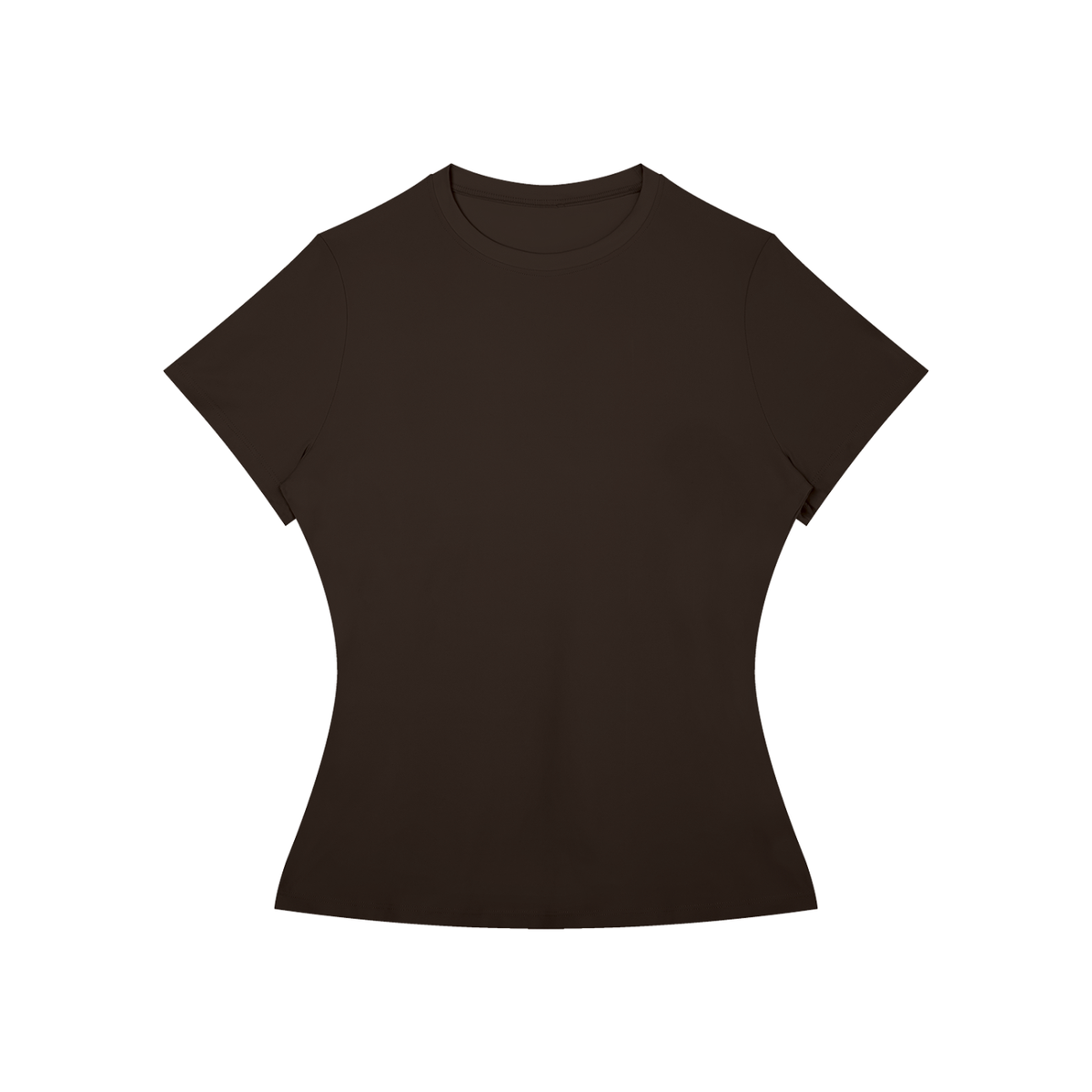 Women's Fitted Training Tee in Coffee, front