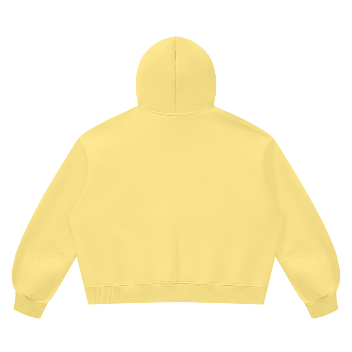 Vintage Wash Boxy Hoodie in Light Yellow, back