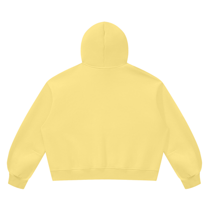 Vintage Wash Boxy Hoodie in Light Yellow, back
