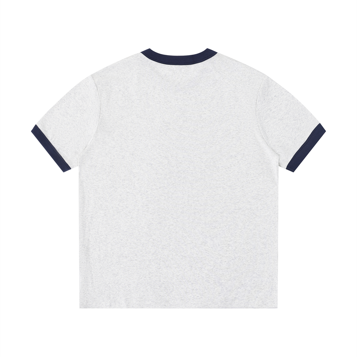 Ringer Tee in Marl Grey with Royal Blue, back