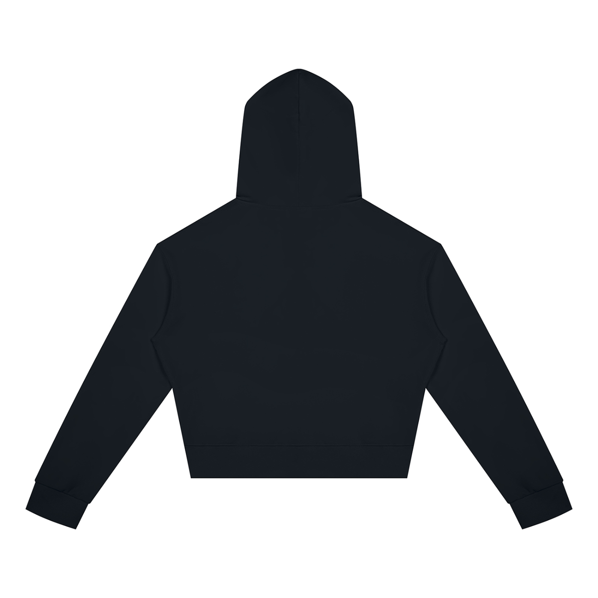 Women's Cropped Zip Hoodie in Black, back