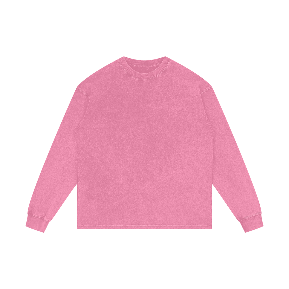Acid Wash Long Sleeve Tee in Pink, front