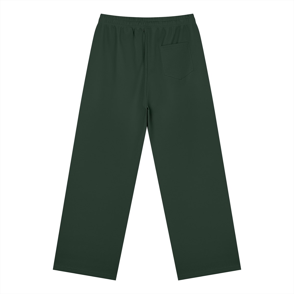 Straight Leg Fleece Track Pants in Blackish Green, back