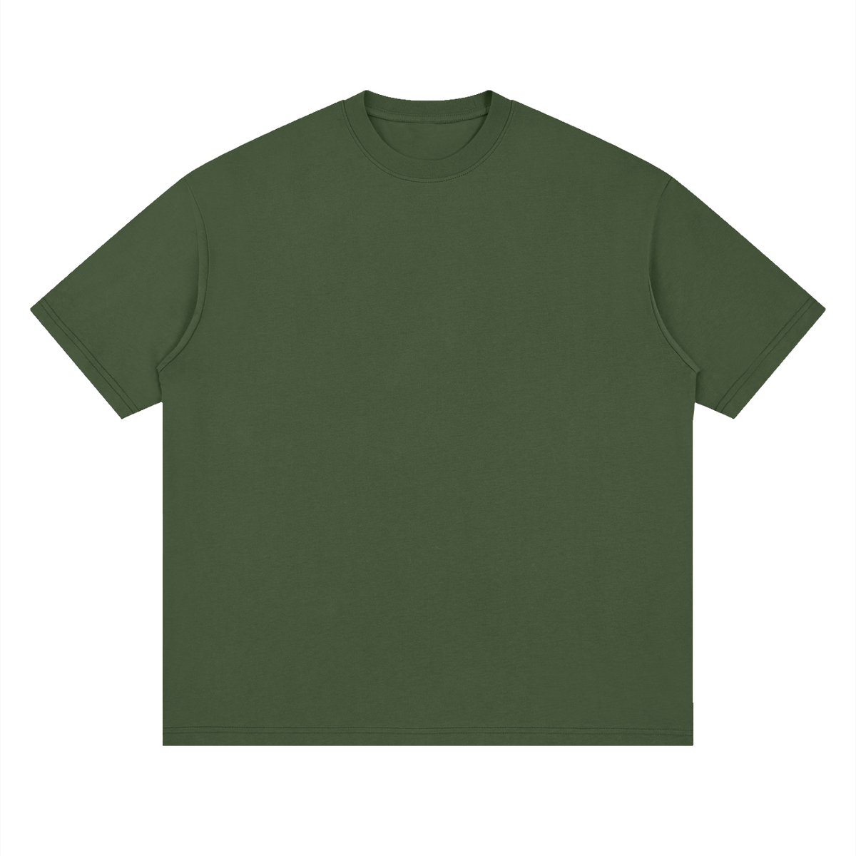 Oversized Drop Shoulder Tee in Army Green, front