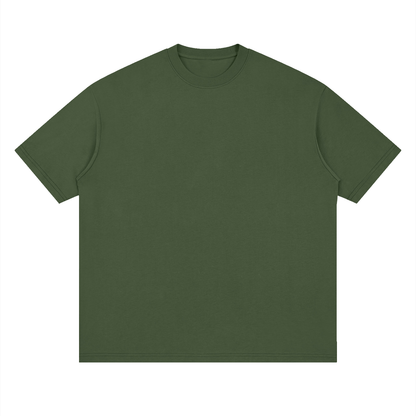 Oversized Drop Shoulder Tee in Army Green, front