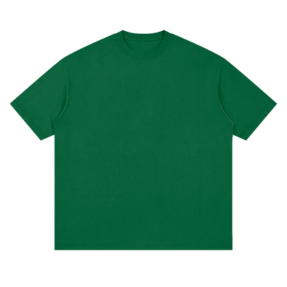 Oversized Drop Shoulder Tee in Green, front