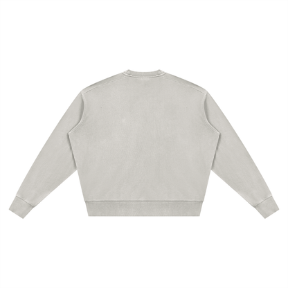 Vintage Wash Crew Sweatshirt in Light Grey, back