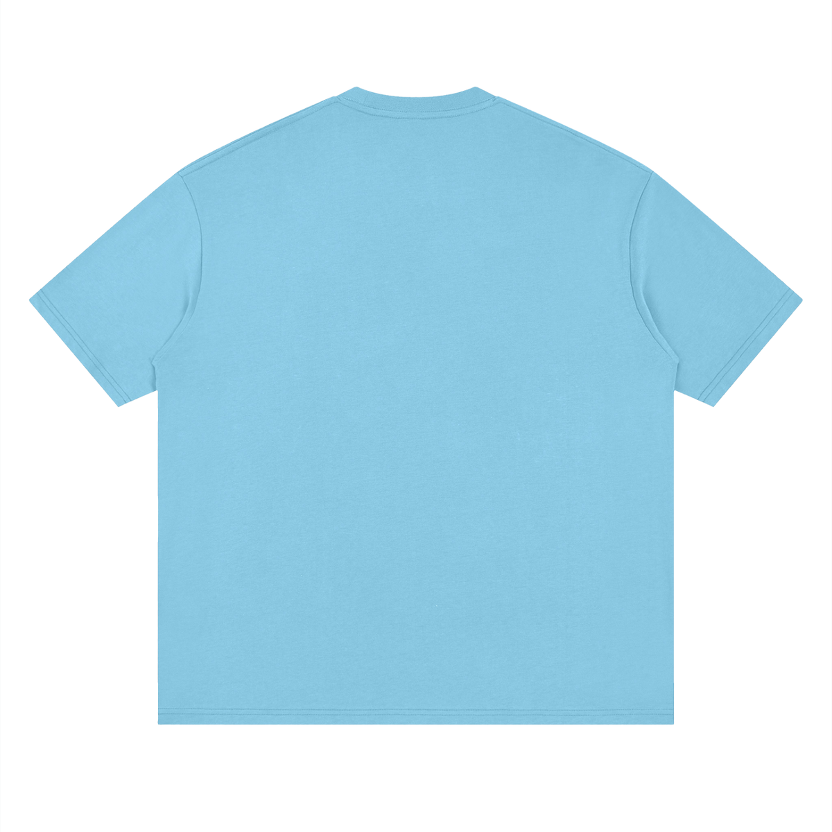 Oversized Drop Shoulder Tee in Medium Blue, back