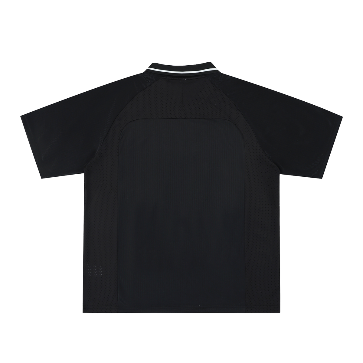 Striped Football Jersey in Black, back