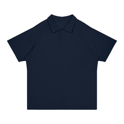 Stretch Raglan Polo in Navy, front