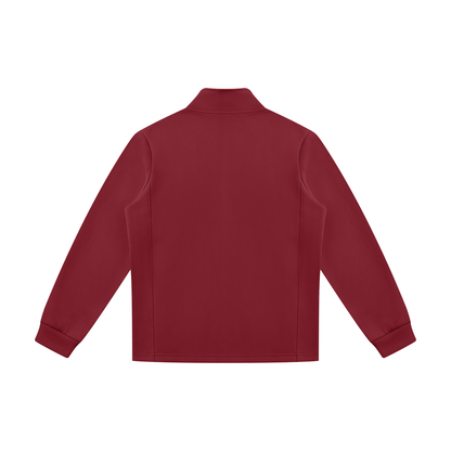 Stand Collar Track Jacket in Red, back