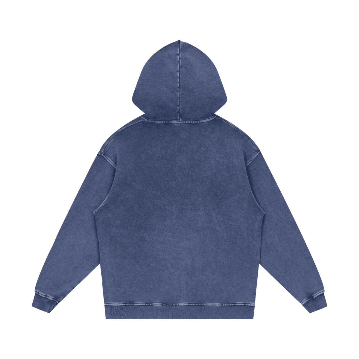 Snow Wash Heavyweight Hoodie in Dark Blue, back