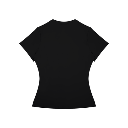 Women's Fitted Training Tee in Black, back
