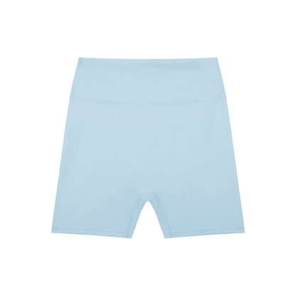 High Waisted Bike Shorts in Sky Blue, front