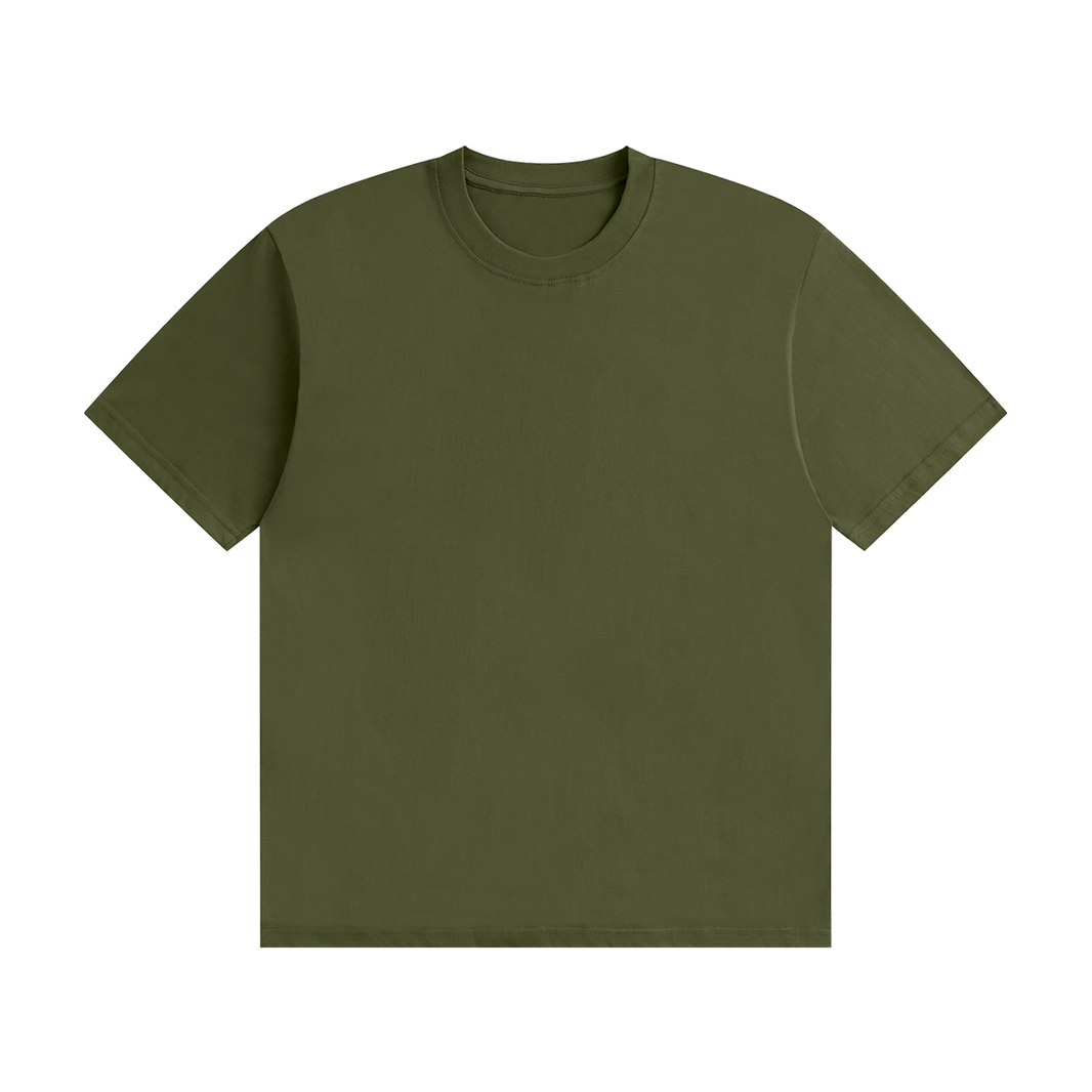 Seamless Cotton Tee in Army Green, front