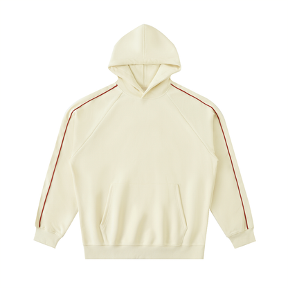 Contrast Piping Raglan Hoodie in Apricot, front