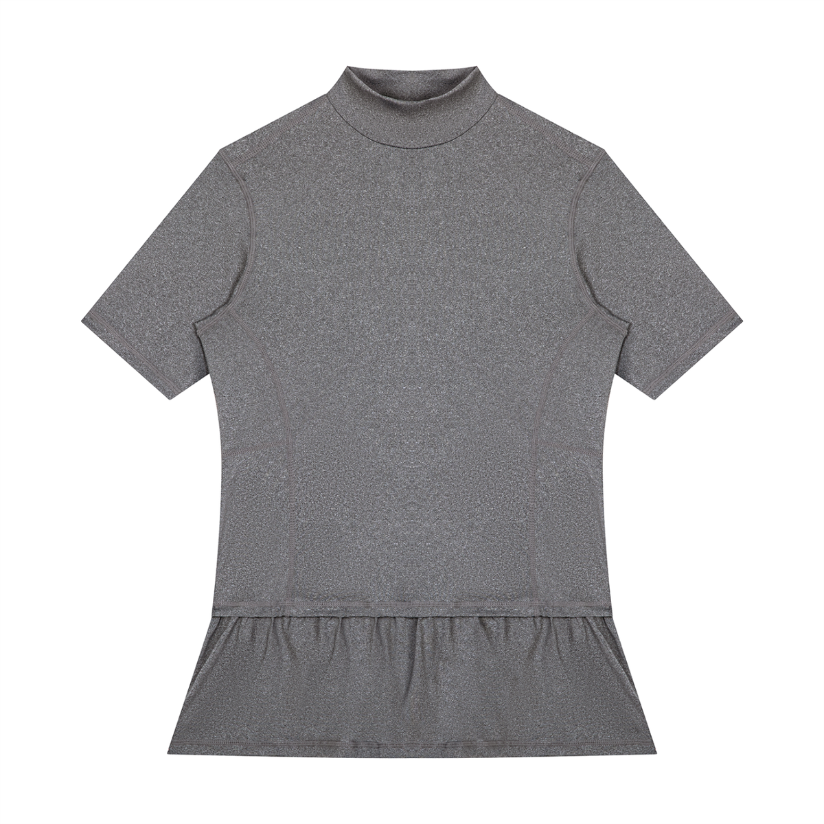 Men's Mock Neck Training Tee in Marl Grey, front