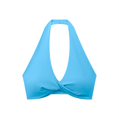 Halter Sports Bra in Blue, front