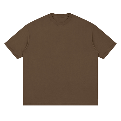 Oversized Drop Shoulder Tee in Dark Brown, front