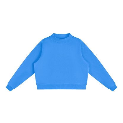 Women's Mock Neck Sweatshirt in Blue, front
