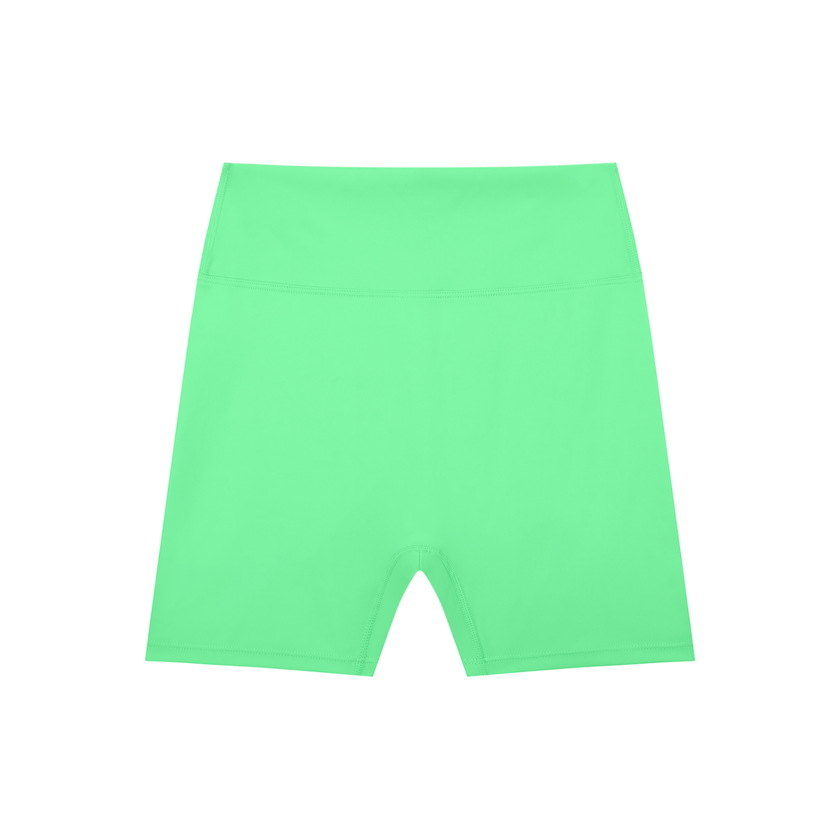 High Waisted Bike Shorts in Green, front