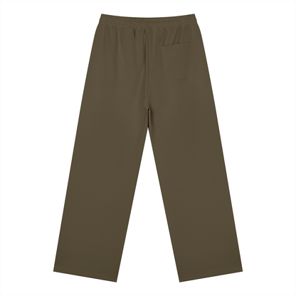 Straight Leg Fleece Track Pants in Coffee, back