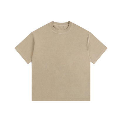 Vintage Wash Oversized Tee in Khaki, front