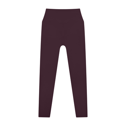 High Waisted Leggings in Plum Purple, back