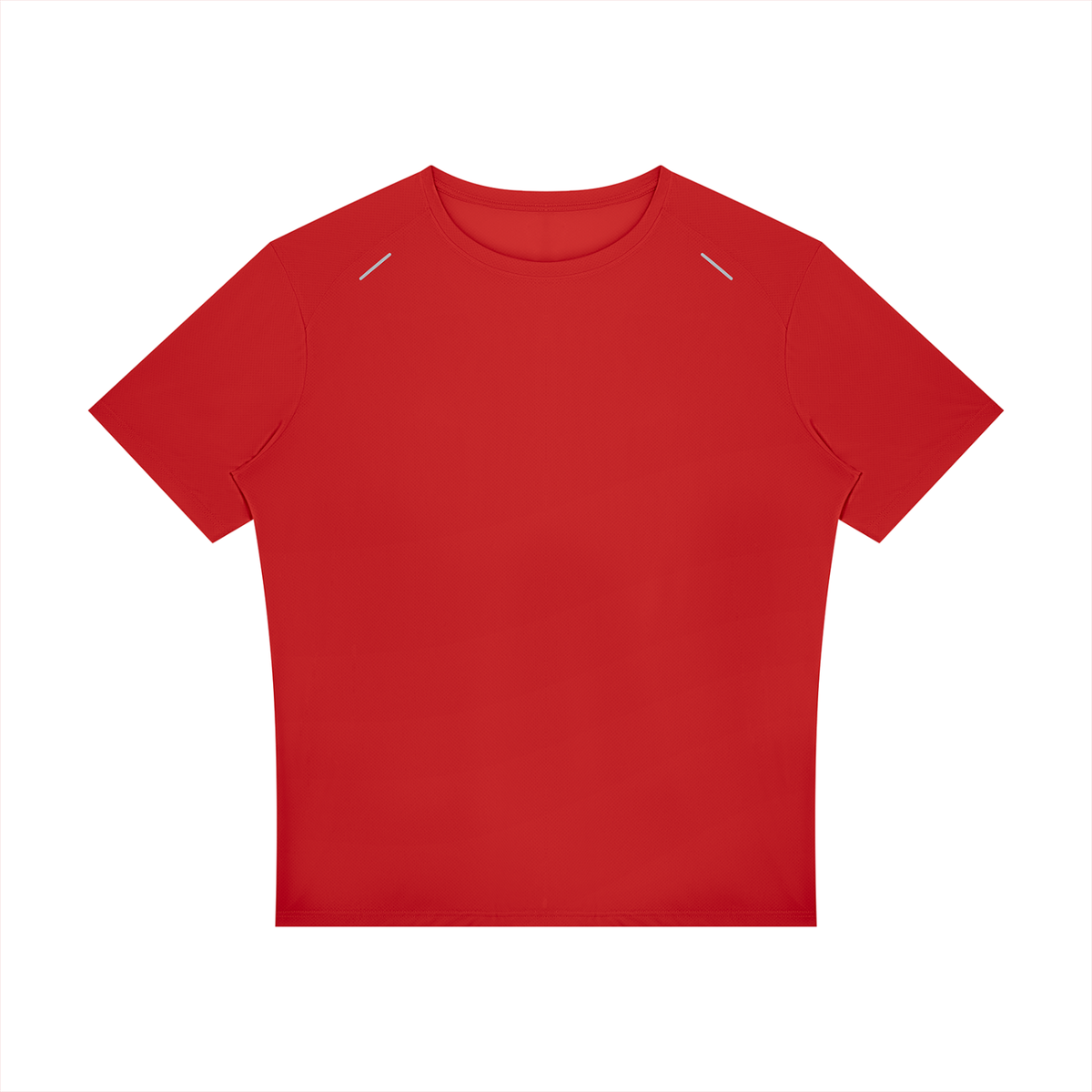Reflective Raglan Running Tee in Red, front