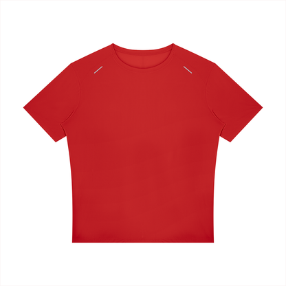 Reflective Raglan Running Tee in Red, front